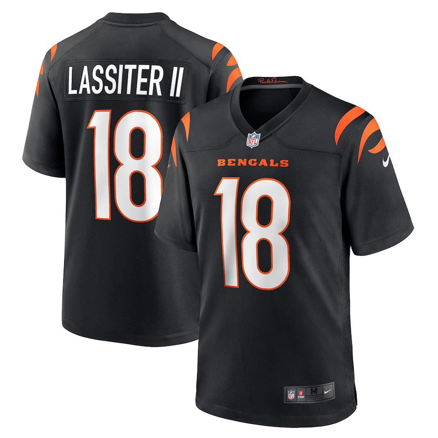 Men Cincinnati Bengals 18 Kwamie Lassiter II Nike Black Game Player NFL Jersey